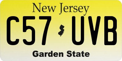 NJ license plate C57UVB