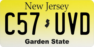 NJ license plate C57UVD