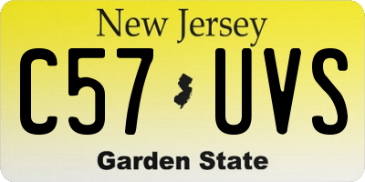 NJ license plate C57UVS