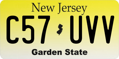 NJ license plate C57UVV