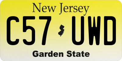 NJ license plate C57UWD