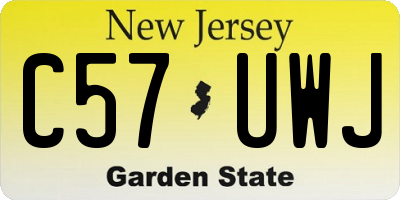 NJ license plate C57UWJ