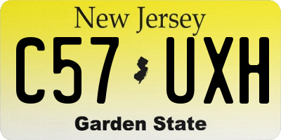 NJ license plate C57UXH