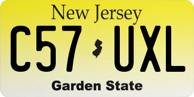 NJ license plate C57UXL
