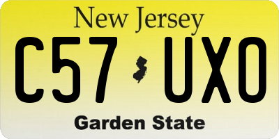 NJ license plate C57UXO