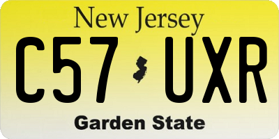 NJ license plate C57UXR