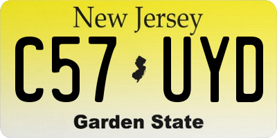 NJ license plate C57UYD