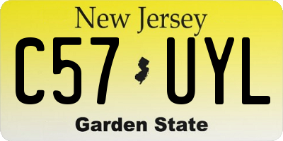 NJ license plate C57UYL