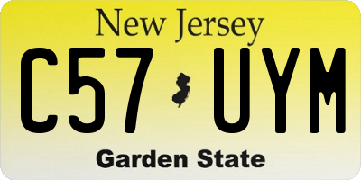 NJ license plate C57UYM