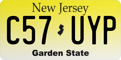 NJ license plate C57UYP