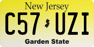 NJ license plate C57UZI
