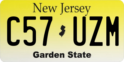 NJ license plate C57UZM