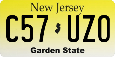NJ license plate C57UZO