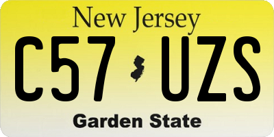 NJ license plate C57UZS