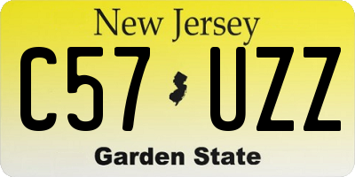 NJ license plate C57UZZ