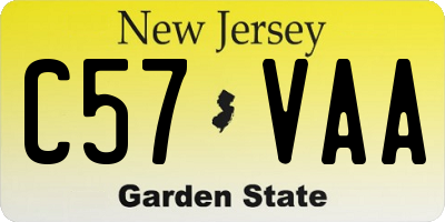 NJ license plate C57VAA