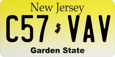 NJ license plate C57VAV