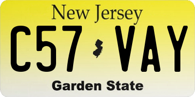 NJ license plate C57VAY