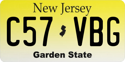 NJ license plate C57VBG