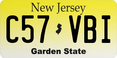 NJ license plate C57VBI