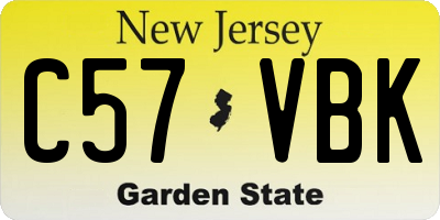 NJ license plate C57VBK