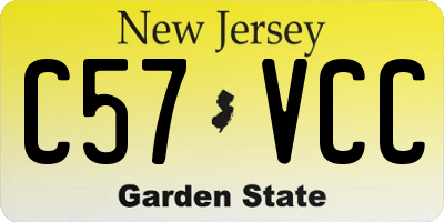 NJ license plate C57VCC