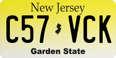 NJ license plate C57VCK
