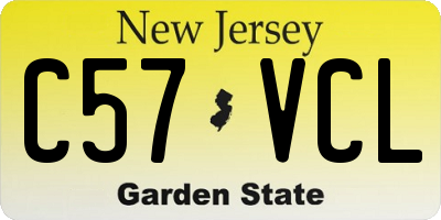 NJ license plate C57VCL