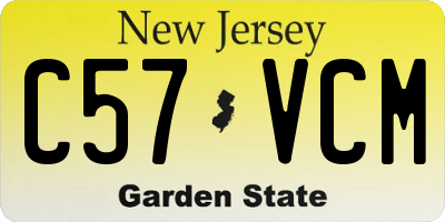 NJ license plate C57VCM