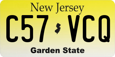 NJ license plate C57VCQ