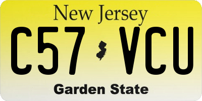 NJ license plate C57VCU