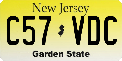NJ license plate C57VDC