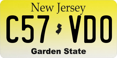 NJ license plate C57VDO