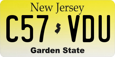 NJ license plate C57VDU