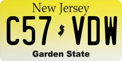 NJ license plate C57VDW