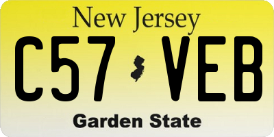 NJ license plate C57VEB