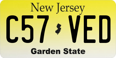 NJ license plate C57VED