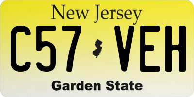 NJ license plate C57VEH