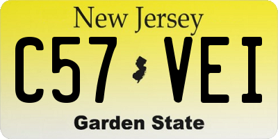 NJ license plate C57VEI