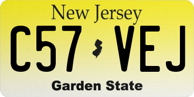 NJ license plate C57VEJ