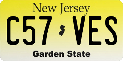 NJ license plate C57VES