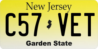 NJ license plate C57VET