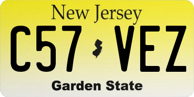 NJ license plate C57VEZ