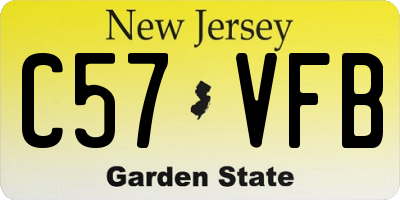 NJ license plate C57VFB