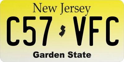 NJ license plate C57VFC