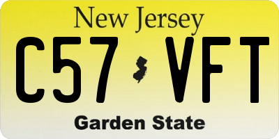 NJ license plate C57VFT