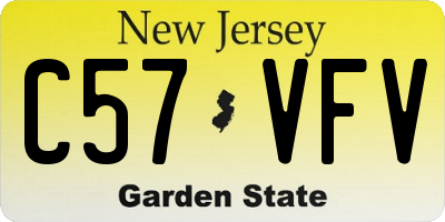 NJ license plate C57VFV