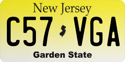 NJ license plate C57VGA