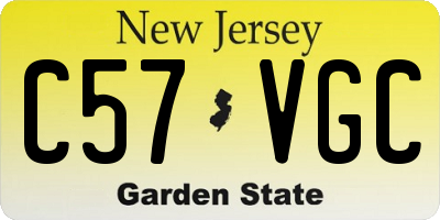 NJ license plate C57VGC
