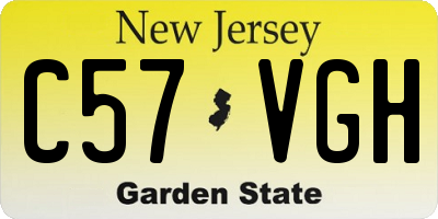 NJ license plate C57VGH